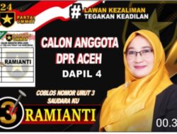 Keter wakilan perempuan. (RAMIANTI) maju dari partai UMMAT Ke DPRA.