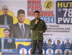 Syukuran HPN Ke 78, Kapolres Sulang Ketua PWI Dengan Nasi Tumpeng