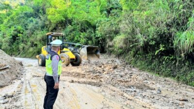 Polres Gayo Lues Gelar Pengaturan dan Pengamanan di Lokasi Longsor