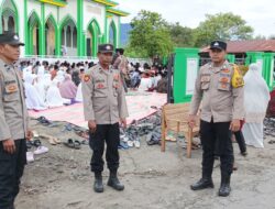 Polres Aceh Tengah Terjunkan Puluhan Personel Amankan Sholat Idul Adha 1445 H Di Kabupaten Setempat