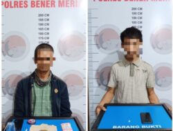 Dua Pria Beserta Barang Bukti Sabu dan Ganja Diamankan Satreskoba Polres Bener Meriah