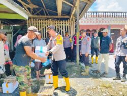 Tinjau Lokasi Bencana Longsor Dan Banjir Bandang, Kapolres Salurkan Bantuan Kemanusiaan