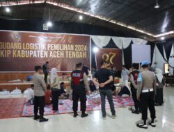 Polres Aceh Tengah Amankan Proses Packing Logistik Pemilihan Di Gudang Logistik KIP