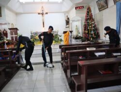 Siap Berikan Rasa Aman Perayaan Natal Di Tempat Ibadah, Polisi Lakukan Sterilisasi Dan Pengamanan Ketat