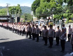 Kapolres Aceh Tengah Pimpin Langsung Apel Kesiapan Pengamanan Aksi Unjuk Rasa Warga Serule