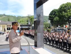 Kapolres Aceh Tengah Pimpin Apel Kesiapan Pengamanan Unras Himpunan Masyarakat Nelayan Serumpun