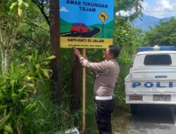 Tekan Angka Kecelakaan, Satlantas Polres Aceh Tengah Pasang Baleho Dan Spanduk Himbauan Di Sejumlah Titik Strategis