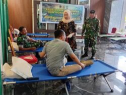 Kegiatan Bakti Kesehatan Donor Darah dalam rangka HUT Ke 80 TNI.