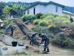 Dalam Rangka HUT TNI Ke-80,Anggota Koramil 05/Linge,Karya Bakti Perbaiki Air Bersih dan Tempat Wudhu,di Dusun Peregen.