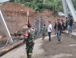 Koramil 08/Silih Nara Amankan Perbaikan Jembatan Pepalang Pasca Bencana di Aceh Tengah