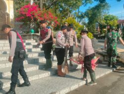 Sinergitas TNI–Polri di Aceh Tengah Gotong Royong Bersama Bersihkan Fasilitas Umum dan Tempat Ibadah