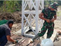 Progres 52,2 Persen, Pembangunan Jembatan Gantung Kalaili di Linge Terus Dikebut  ‎