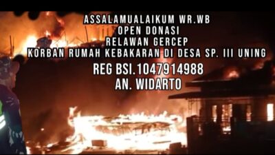 Donasi Rumah Terbakar Kampung Simpang Tiga Uning Kecamatan Linge.