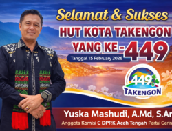 Yuska Mashudi Ucapkan Selamat HUT ke-449 Kota Takengon, Dorong Pembangunan dan Kesejahteraan Masyarakat