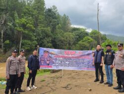 Polres Aceh Tengah Pasang Spanduk Larangan PETI, Edukasi Masyarakat di Wilayah Linge