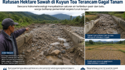 Irigasi Tertutup Material Banjir, Ratusan Hektare Sawah di Kuyun Toa Terancam Gagal Tanam