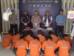 Polres Aceh Tengah Kembali Ungkap Jaringan Narkotika Lintas Kabupaten Aceh Tengah-Banda Aceh-Aceh Besar- Aceh Selatan, 10 Tersangka di Ringkus