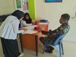 Babinsa Koramil 05/Linge laksanakan Komsos Dengan Pegawai Puskesmas Desa Kute Robel